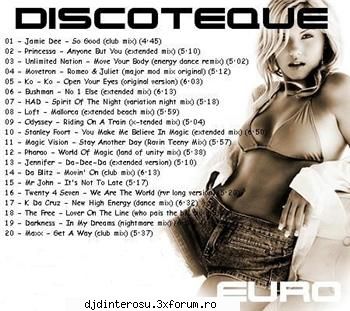 discoteque euro vol.01 mp.3 2007 jamie dee good (club mix) princessa anyone but you (extended mix)