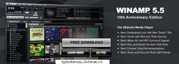 winamp 5.5 pro final surround winamp 5.5 features our new bento skin that's easier use and more